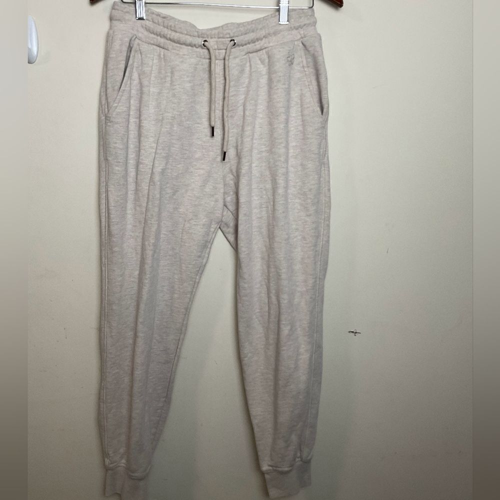 Ted Baker London Jersey Jogger Beige Marl Sweat Pants Elastic Waist Mens 32